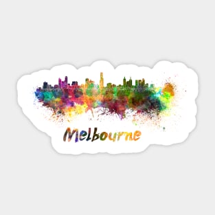 Melbourne skyline in watercolor Sticker